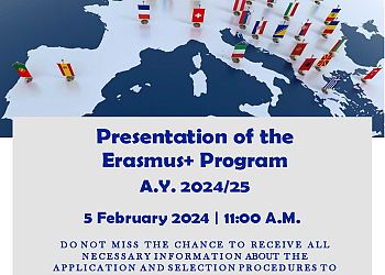Presentation of the Erasmus+ Program  A.Y. 2024/25