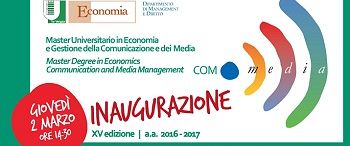 Save the date! Al via la XV edizione del Master in Economia e Gestione della Comunicazione e dei Media