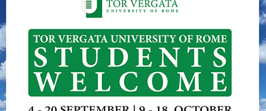 Students Welcome Weeks 2019:  4 - 20 settembre / 9 - 18 ottobre