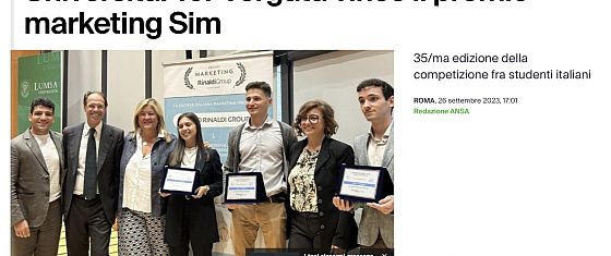 Università: Tor Vergata vince il premio marketing Sim