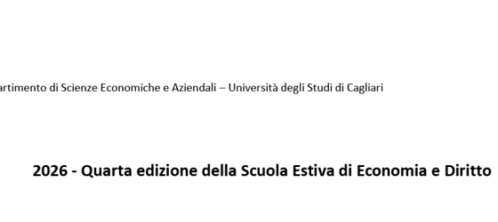 QUARTA EDIZIONE DELLA SCUOLA ESTIVA DI ECONOMIA E DIRITTO 