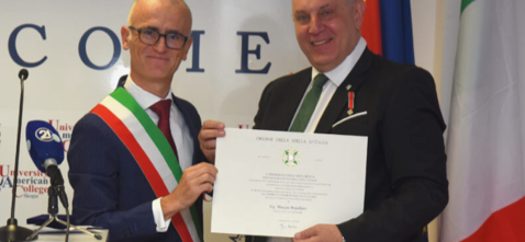 Il Prof. Marjan I. Bojadjiev, docente di BAE, insignito del prestigioso titolo di 