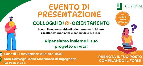 Nuovo servizio di orientamento in itinere di Ateneo: colloqui di ri-orientamento