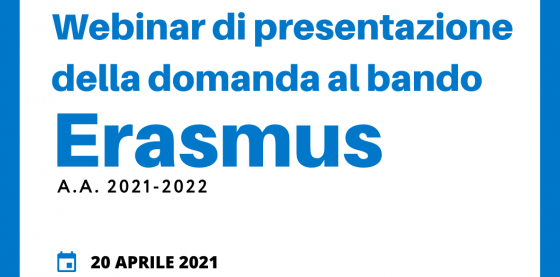 Webinar di presentazione della domanda al Bando Erasmus 2021-22