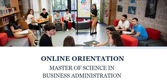 Online orientation Master of Science in Business Administration