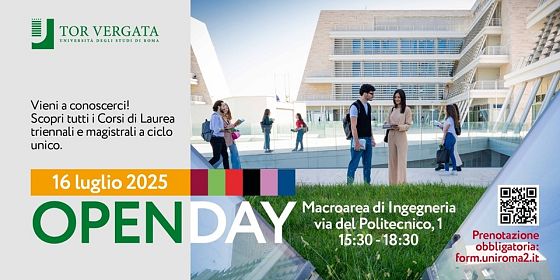 Open Day 16 Luglio 2025 pomeriggio - Orientamento Università Tor Vergata