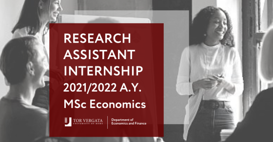 New activity! Research Assistant Internship through the Department of Economics and Finance