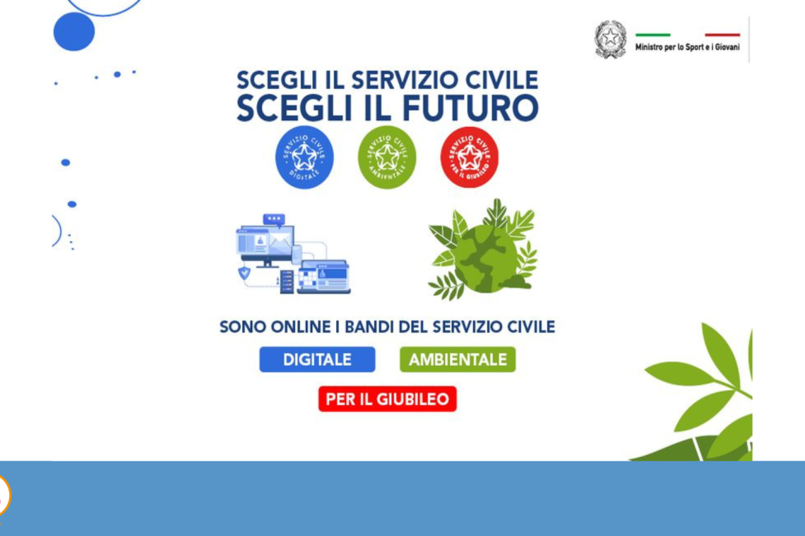 Bando per la selezione di 6.478 operatori volontari -  Servizio civile digitale, Servizio civile ambientale e Servizio civile per il Giubileo della Chiesa cattolica