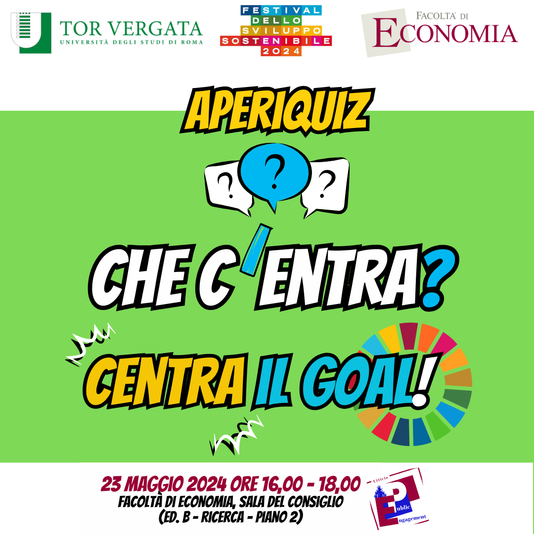 AperiQuiz 2024 “Che c’entra? Centra il Goal!” per il Festival dello Sviluppo sostenibile 2024