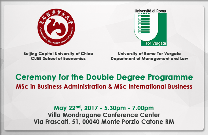 Double Degree Cerimony Tor Vergata and CUEB Universities of Economics