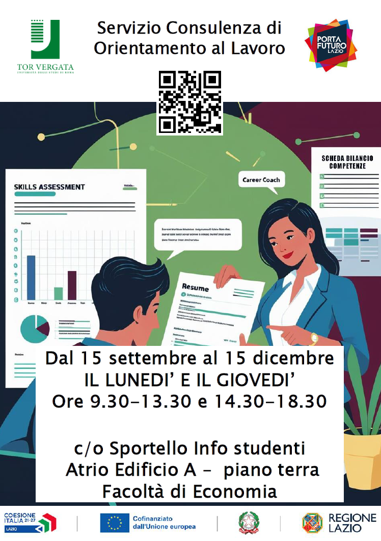 Attivi da lunedì 15 settembre gli sportelli di Orientamento al lavoro presso la Facoltà di Economia