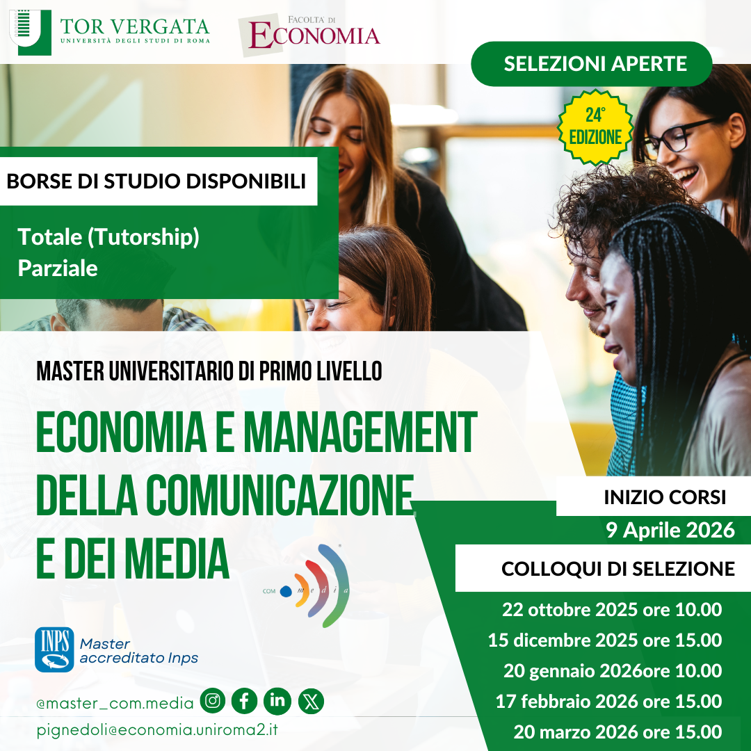 Date colloqui di selezione per la XXIV edizione del Master