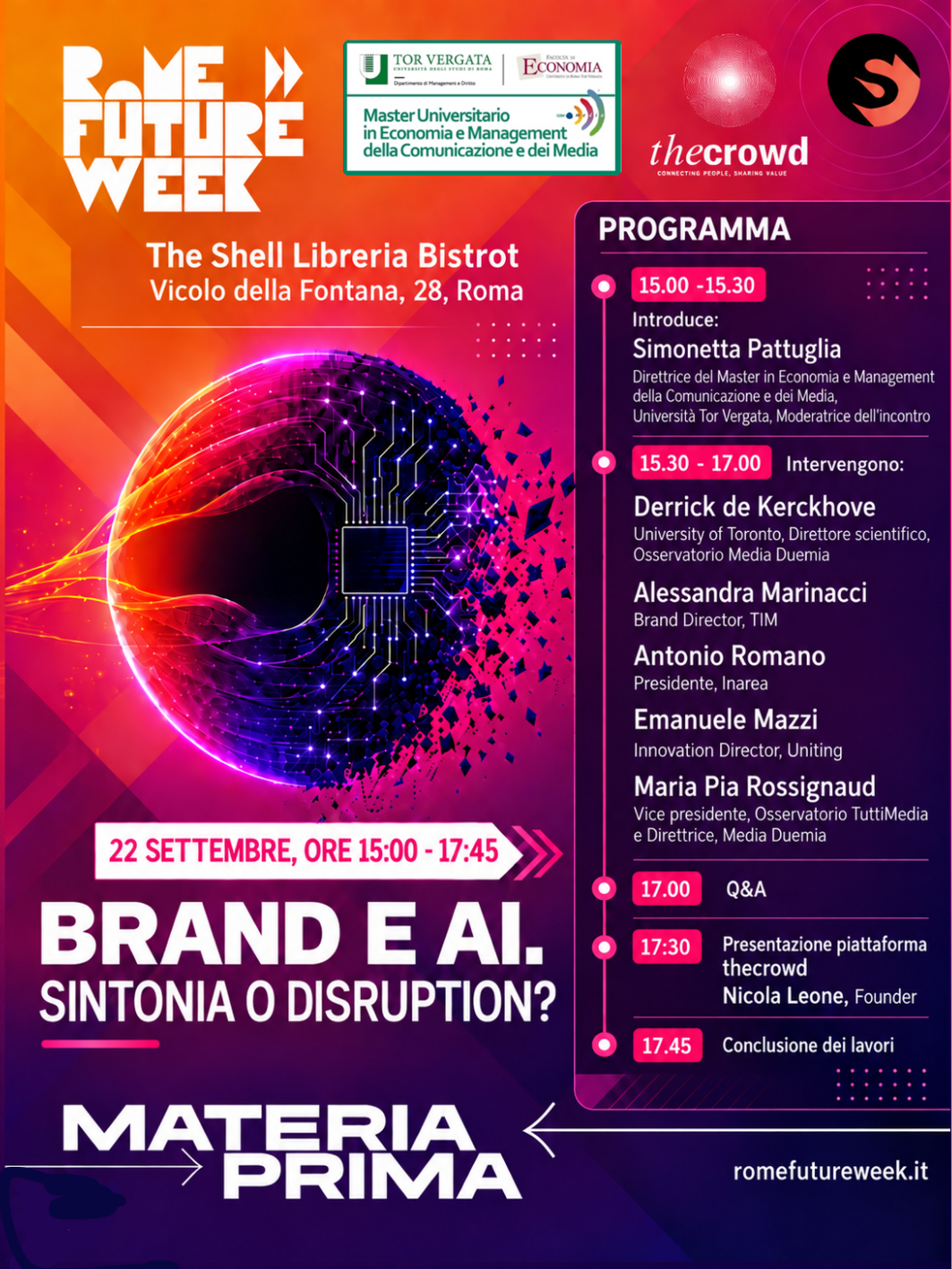 BRAND E AI. SINTONIA O DISRUPTION? ROME FUTURE WEEK 2026, IN COLLABORAZIONE CON THE CROWD