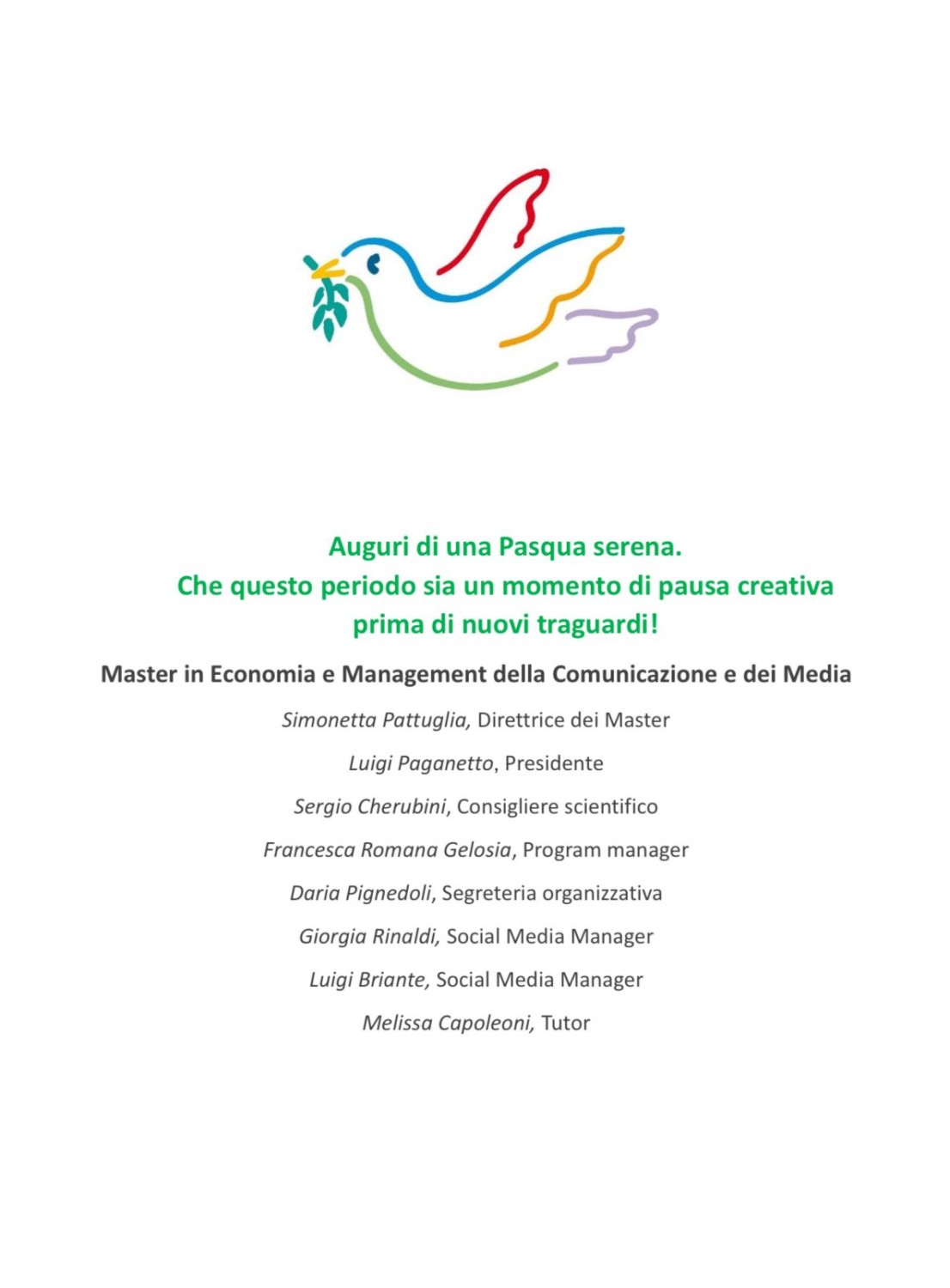 Auguri di una Pasqua serena